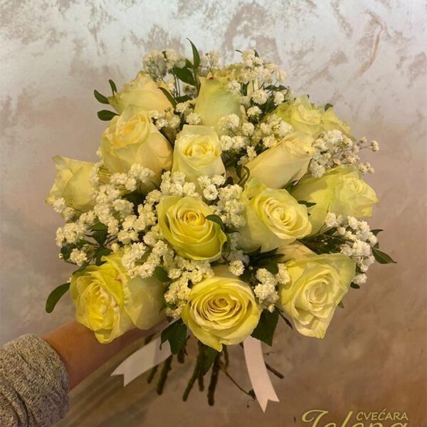 Bidermajer bela ruža 3 - Cvećara Jelena