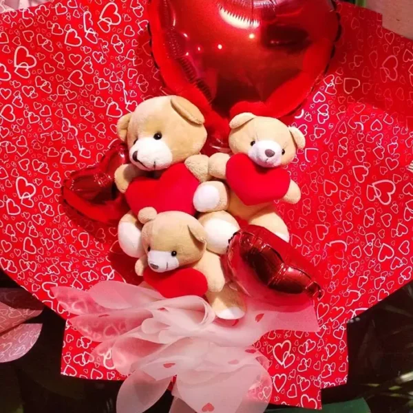 Buket od Medvedića Crveni